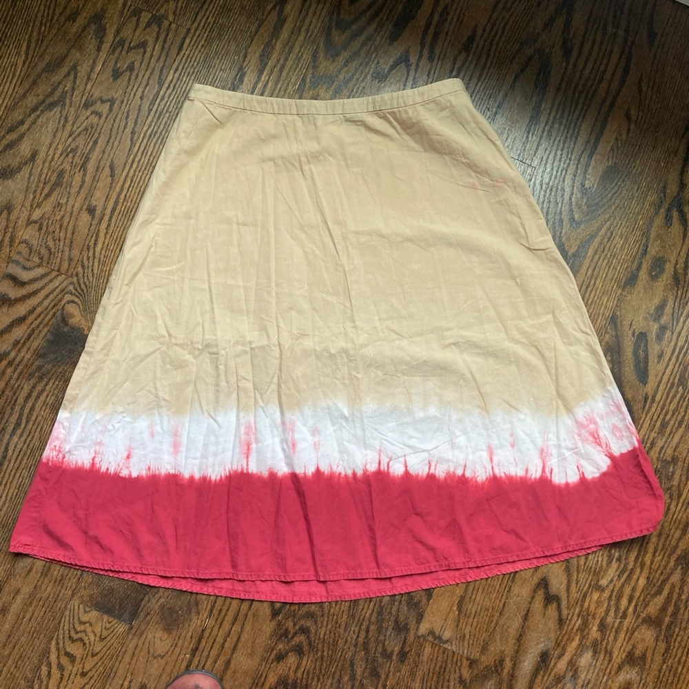 Women's MNG Skirt, Size 12, Beige & Red